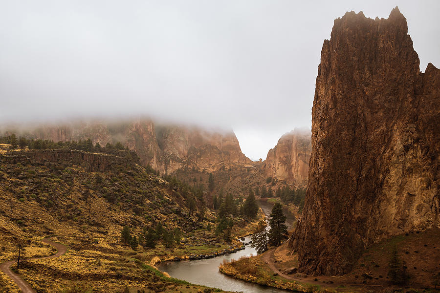 Bend Photograph - Crooked River Through the Rocks by Don Schwartz