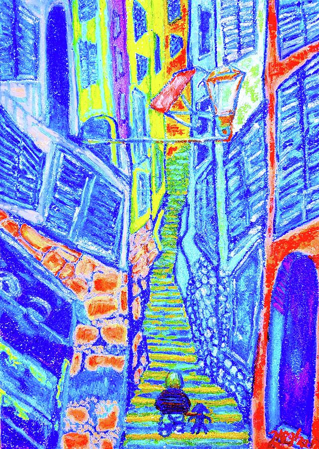 Crooked Stairs In Camogli, Italy Pastel