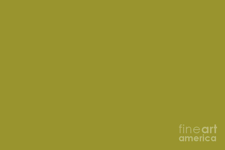 Crops Dark Golden Yellow Green Blend Solid Color Pairs To Sherwin Williams Offbeat Green SW 6706 Digital Art by PIPA Fine Art - Simply Solid