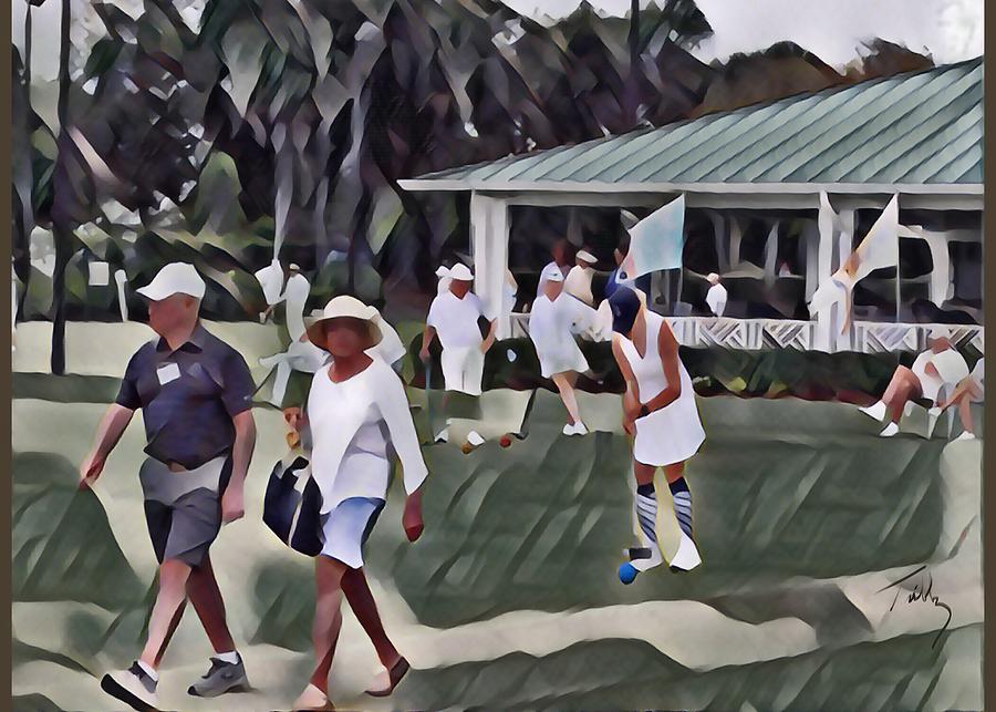 Croquet Promenade Painting by Thomas Tribby