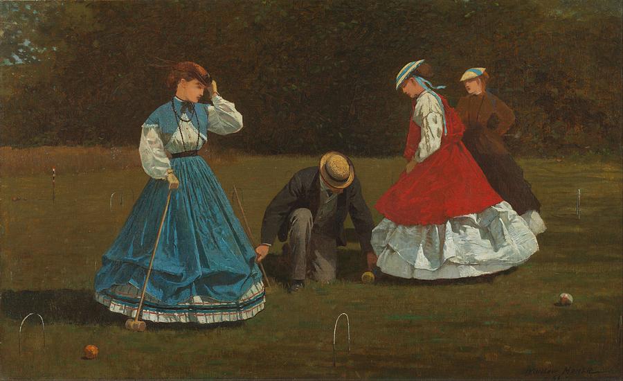 Winslow Homer Painting - Croquet Scene by Winslow Homer