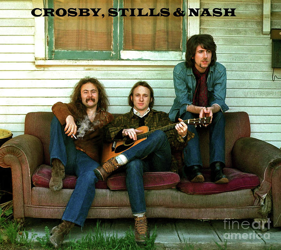 The Beatles Mixed Media - Crosby, Stills and Nash, album photo cover, Revisited, time machine by Thomas Pollart