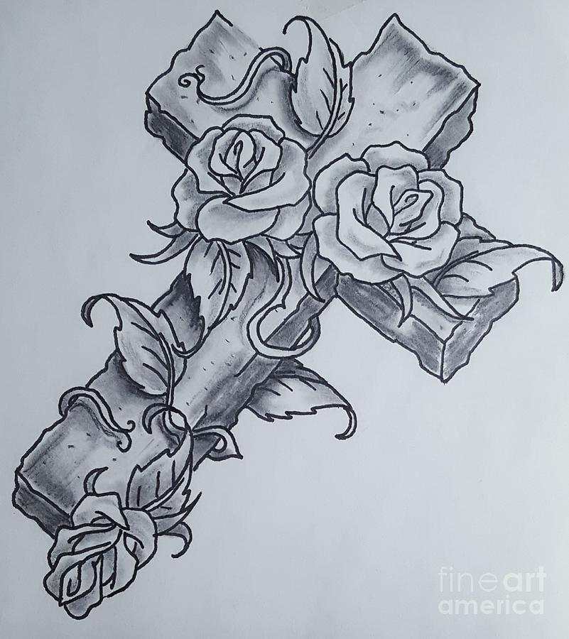 Cross and Roses by Salty Puppy