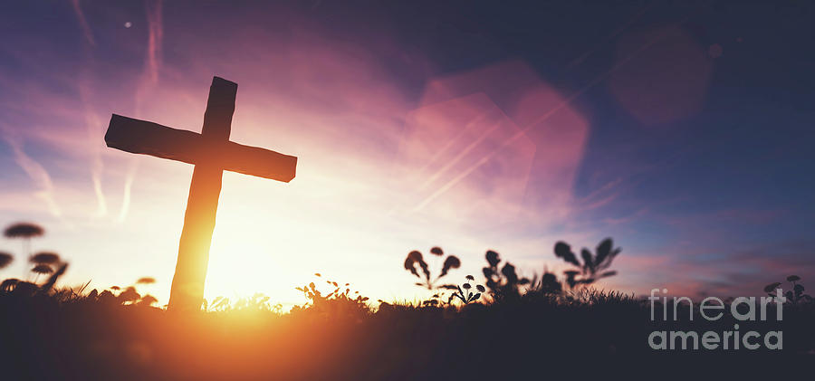 Cross at sunset religion and faith Photograph by Michal Bednarek