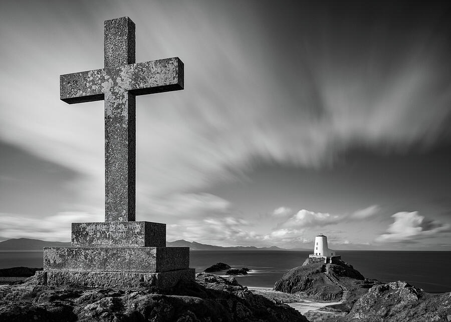 Cross At Twr Mawr Lighthouse Photograph