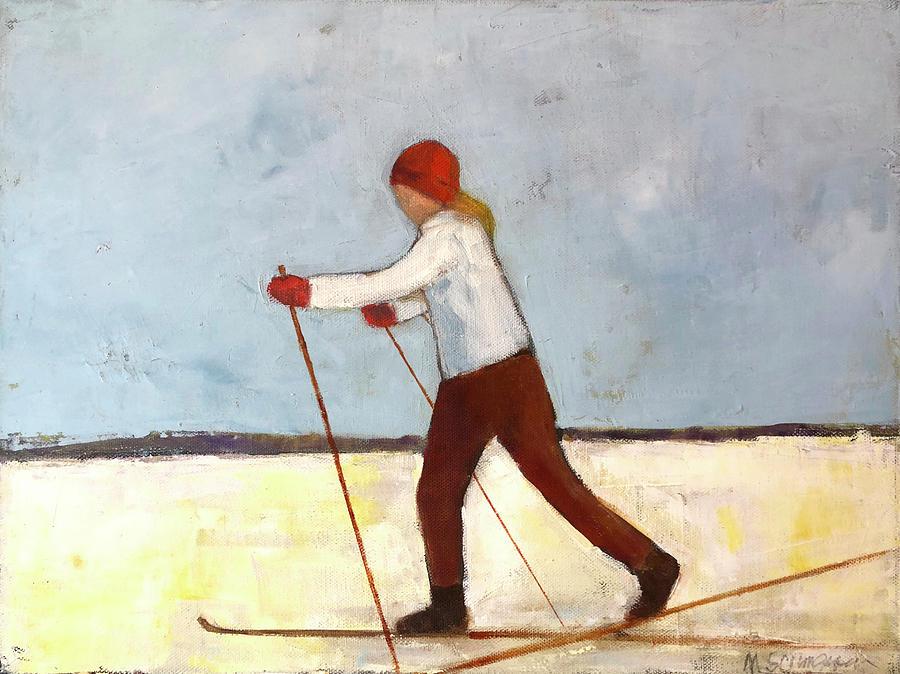 Winter Painting - Cross Country by Mary Scrimgeour