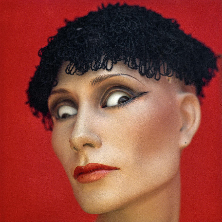 Cross-eyed funny mannequin. Hollywood 1983 Photograph by Roberto Bigano