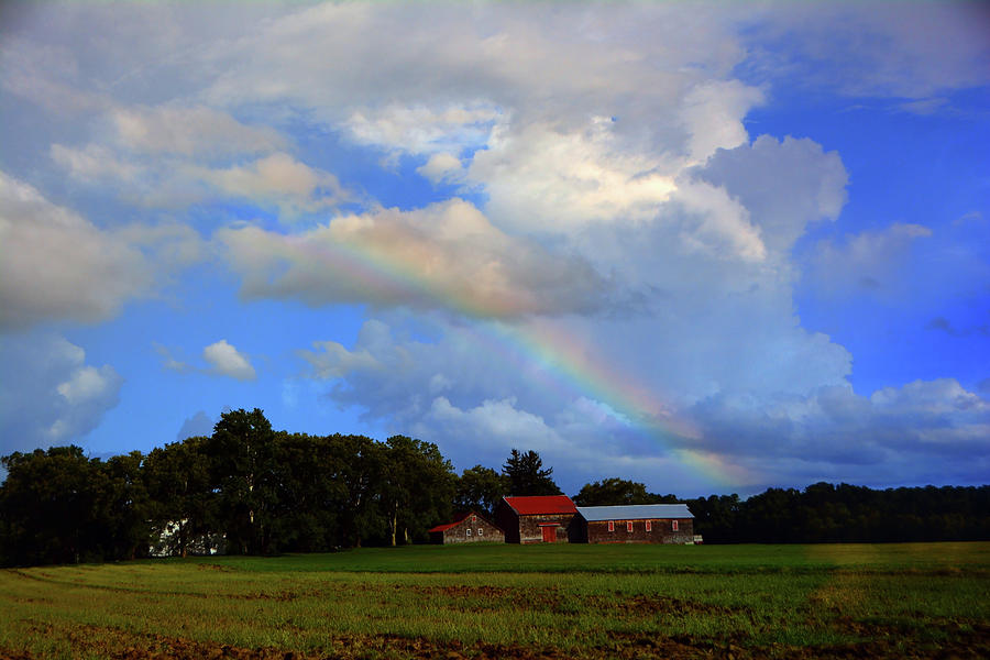 Cross Farm With Rainbow Photograph by Raymond Salani III
