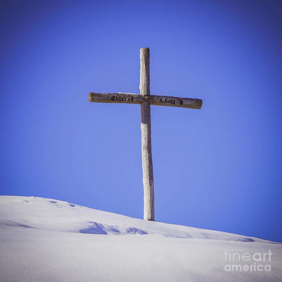 Cross In The Snow Photograph by Claudia Zahnd-Prezioso
