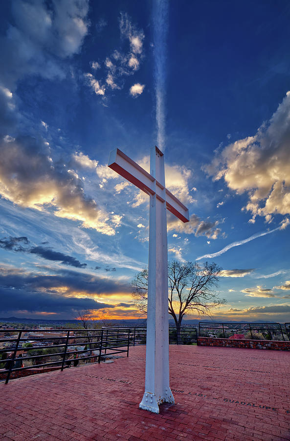 Cross of the Martyrs - historical monument in Santa Fe New Mexico Photograph by Peter Herman