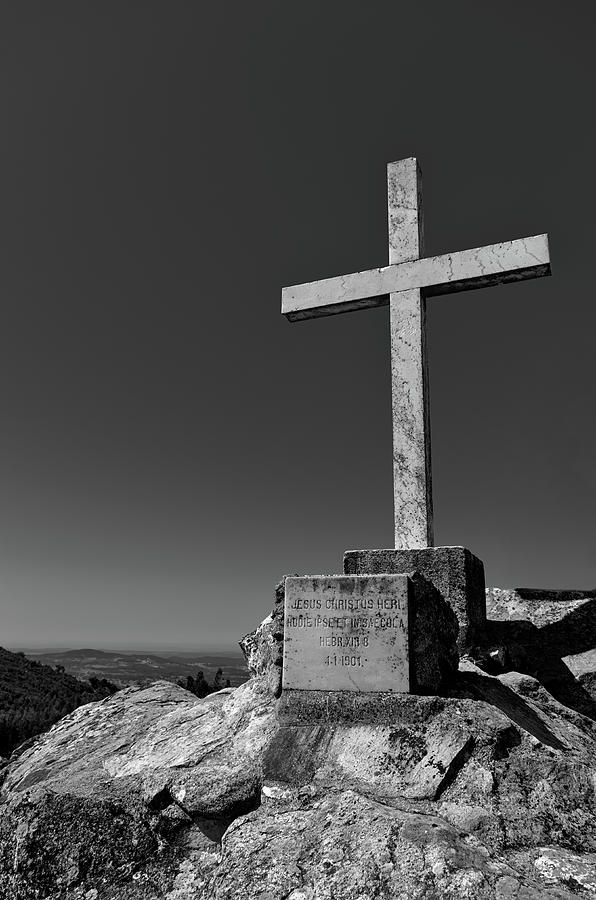 Cross on the Mountain Chapel in Castelo de Vide Photograph by Angelo DeVal