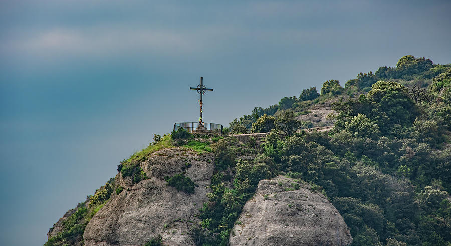 Cross On The Mountaintop Photograph by Marcy Wielfaert