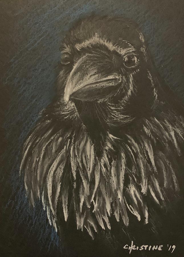 Cross Raven  Drawing by Christine Marie Rose