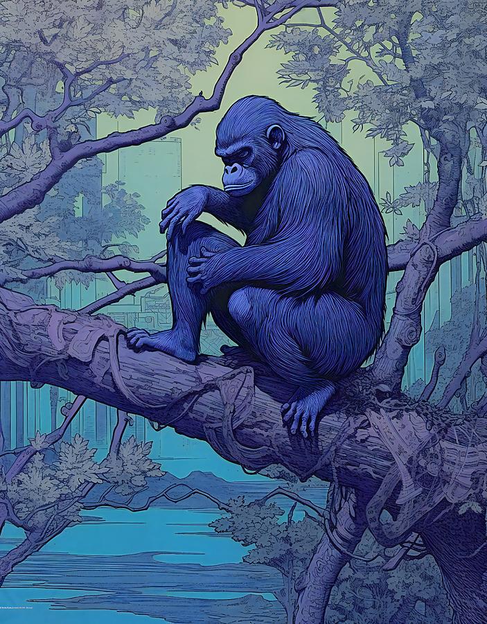Cross River Gorilla Digital Art by Caito Junqueira