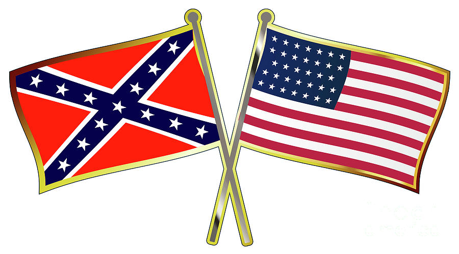 Civil War Flags Crossed