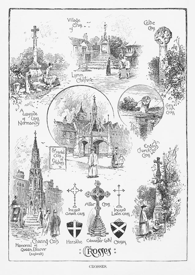 Crosses from Various Religions, Engraving, 1892 Drawing by Bauhaus1000