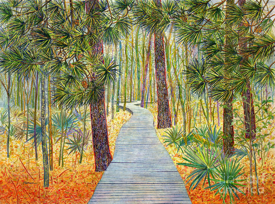 Crossing Chinquapin Trail, Huntsville State Park Painting