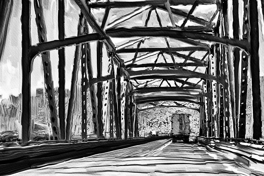 Crossing Mississippi River Bridge, Minnesota Mixed Media by Tatiana Travelways
