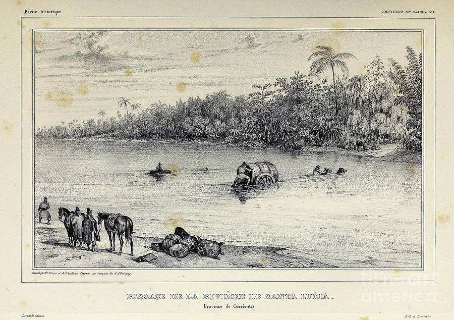 Crossing of the Santa Lucia River 1844 u1 Photograph by Historic illustrations