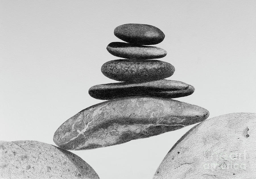 Crossing Over, Mystic Cairn 5 Drawing by Garry McMichael