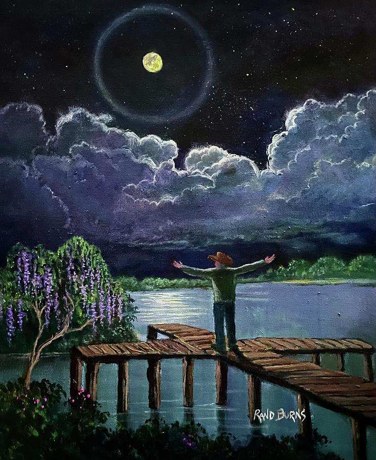 Crossing The Boundary.  Moonlight Feels Right. Painting by Rand Burns