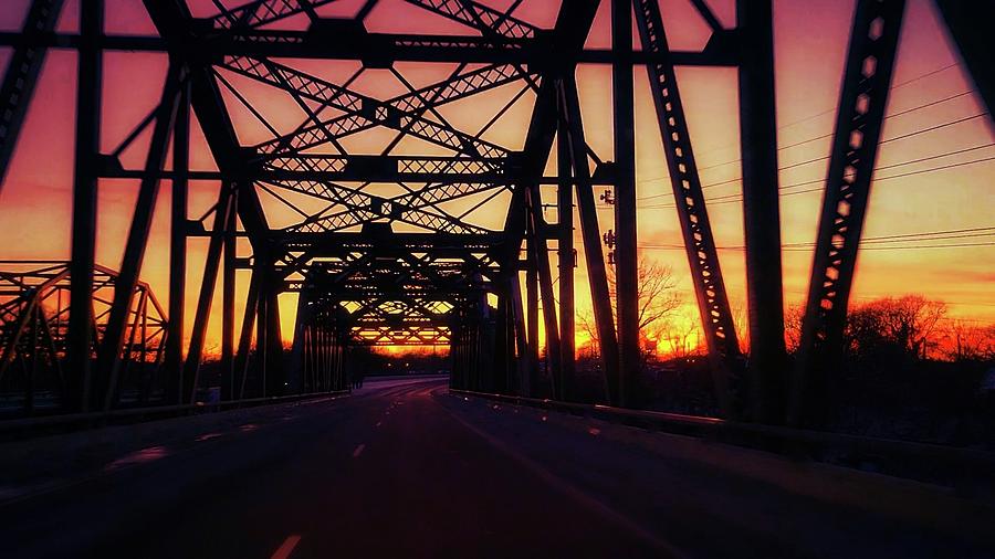 Crossing the Bridge into the Sunset  Photograph by Ally White