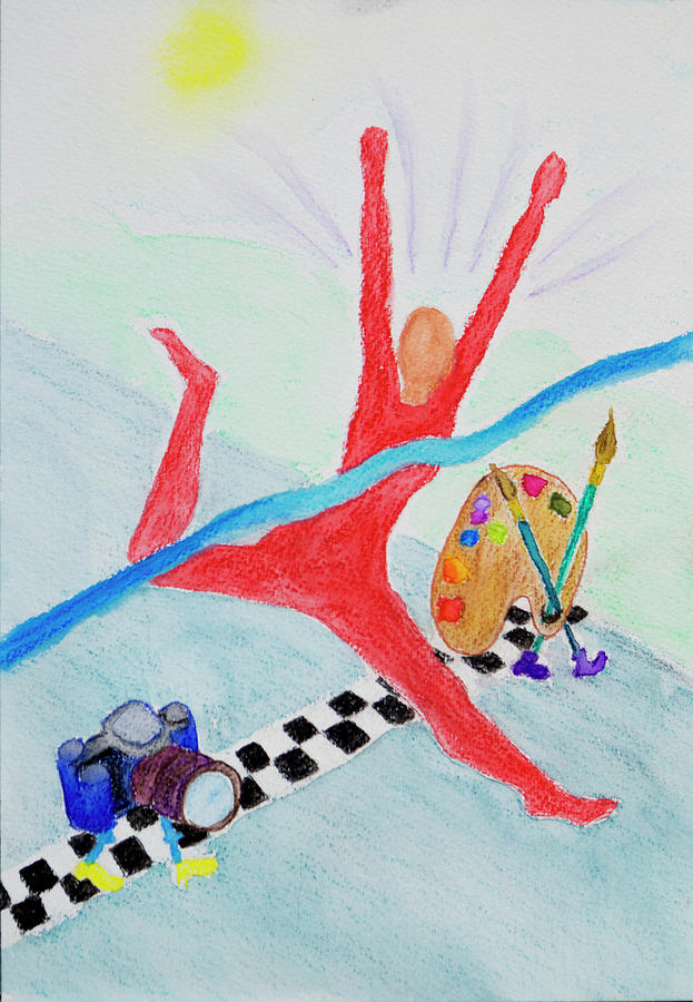Crossing The Finish Line Drawing by Her Arts Desire