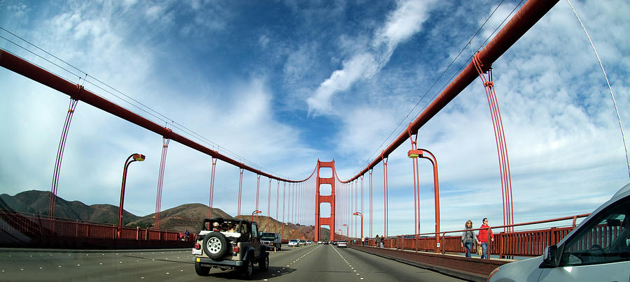 Crossing The Golden Gate Bridge Photograph