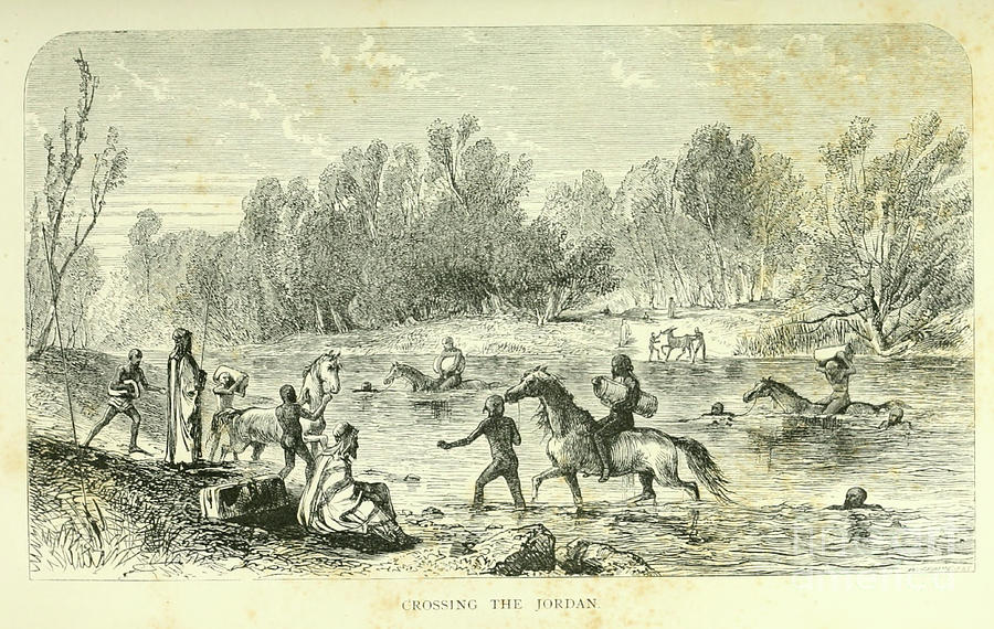 Crossing the Jordan River f1 Photograph by Historic illustrations