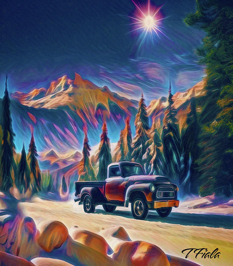 Crossing the Pass at Twilight Digital Art by Terry Fiala