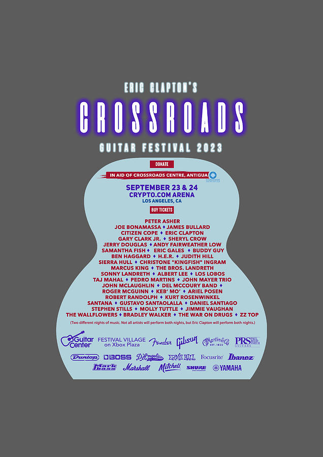 Crossroads Guitar Festival Lineup 2023 Ys11 Digital Art by Yusuf