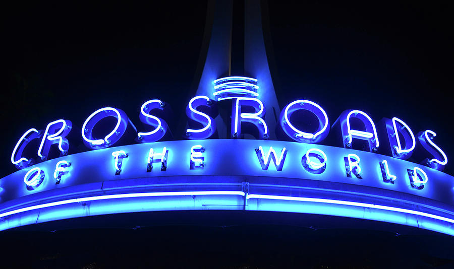 Crossroads of the World neon sign Photograph by David Lee Thompson