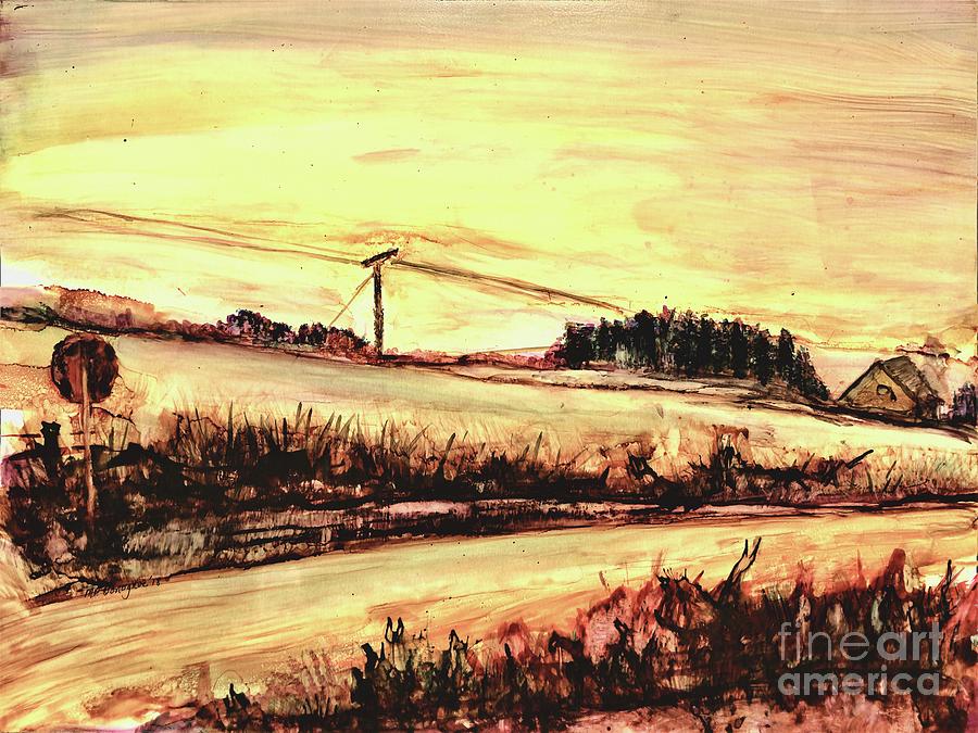Crossroads Farm Landscape- Painting Painting