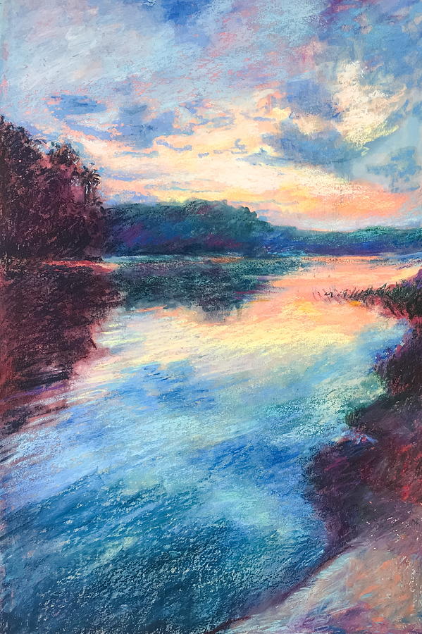 Sunset Painting - Crosswinds at Jordan Lake  by Bethany Bryant