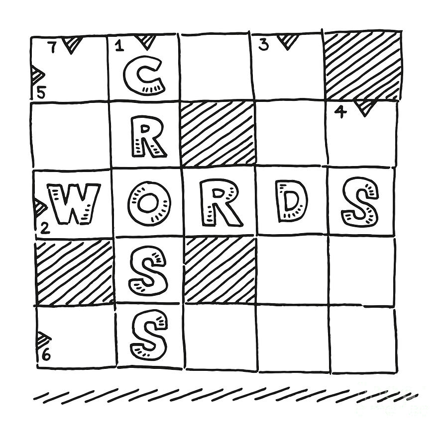 Crosswords Puzzle Game Symbol Drawing Drawing by Frank Ramspott Fine
