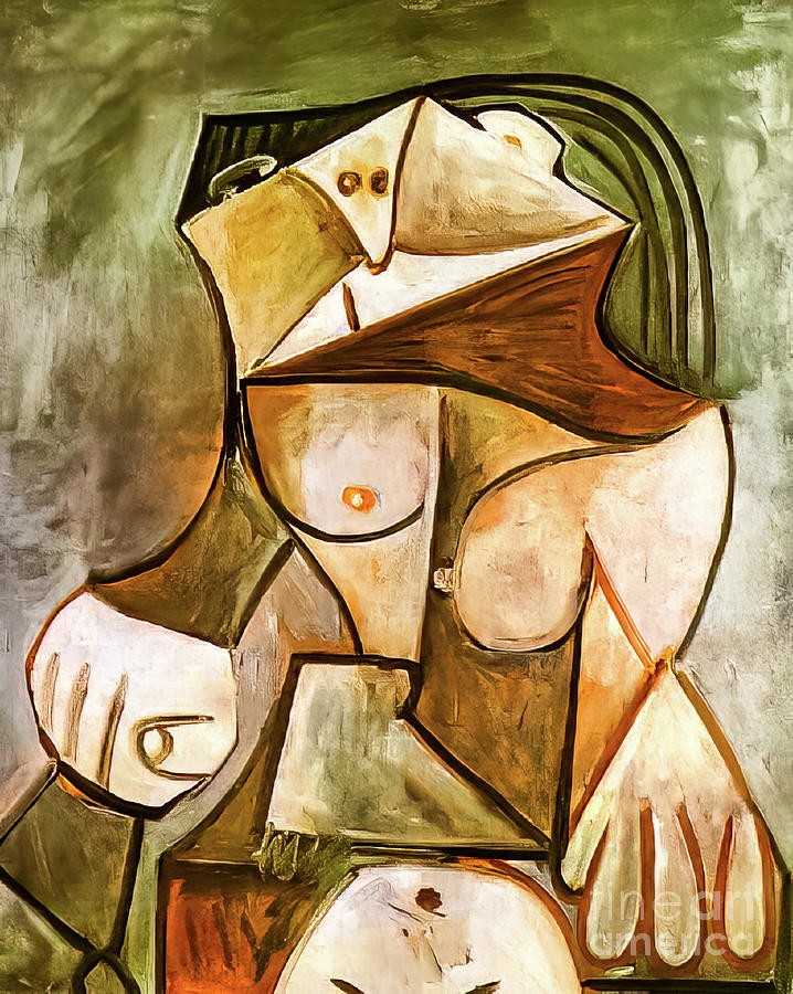 Crouching Female Nude by Pablo Picasso 1959 Painting by Pablo Picasso