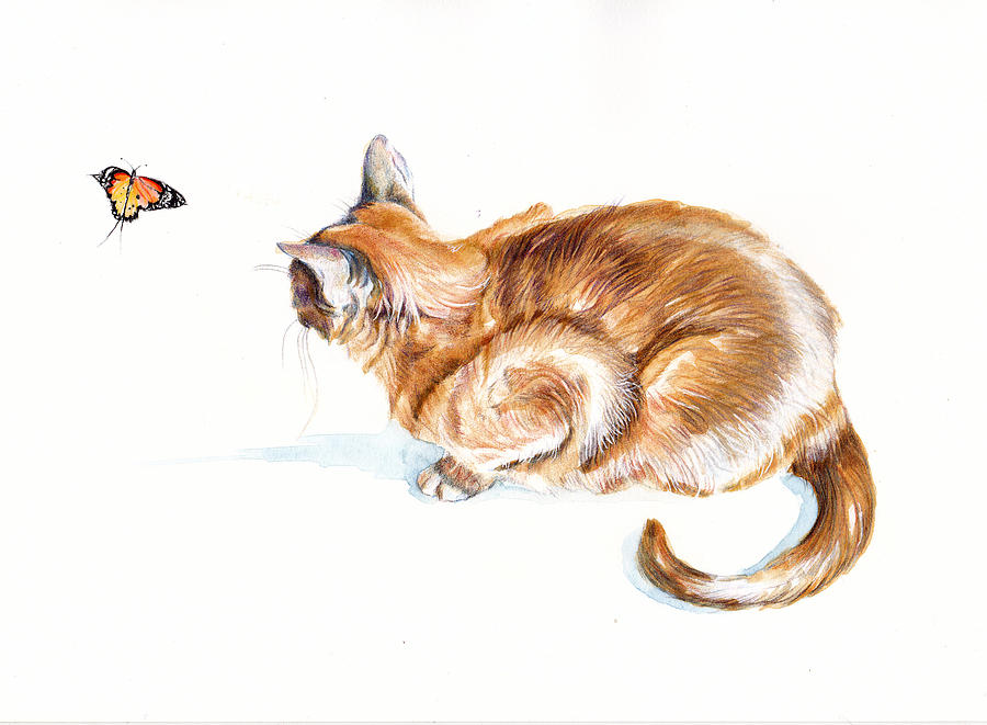 Crouching Tiger - Cat Painting by Debra Hall