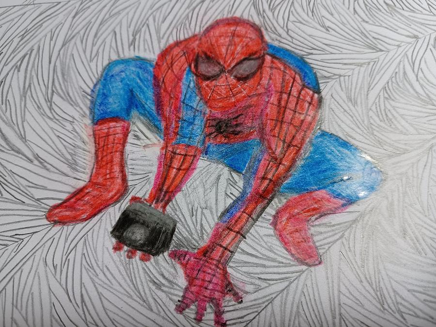CrouchingSpidey Drawing by Christina Knight