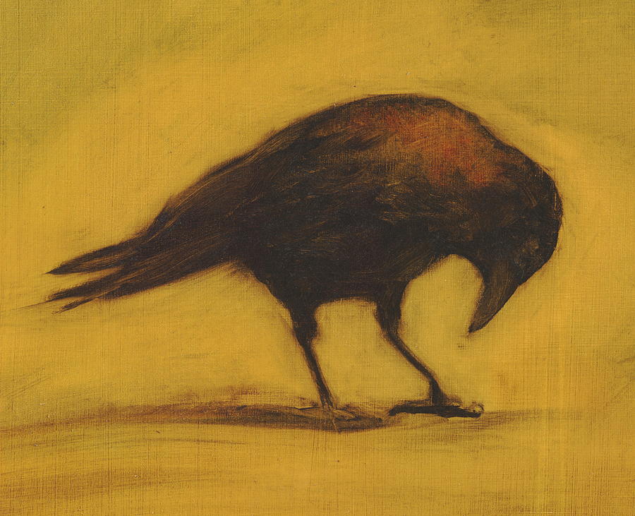 Crow 11 cropped version Painting by David Ladmore