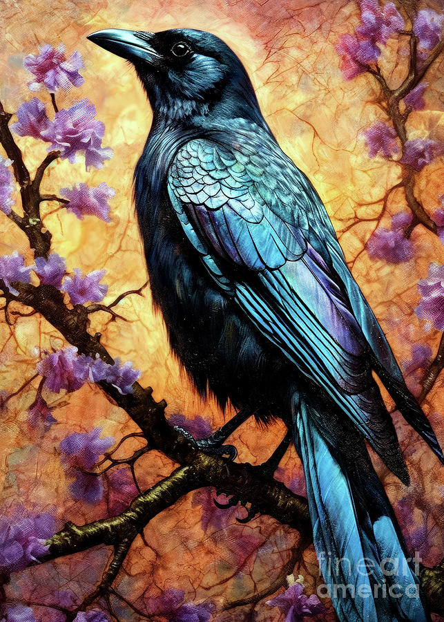 Crow bird painting colors art #crow Digital Art by Justyna Jaszke ...