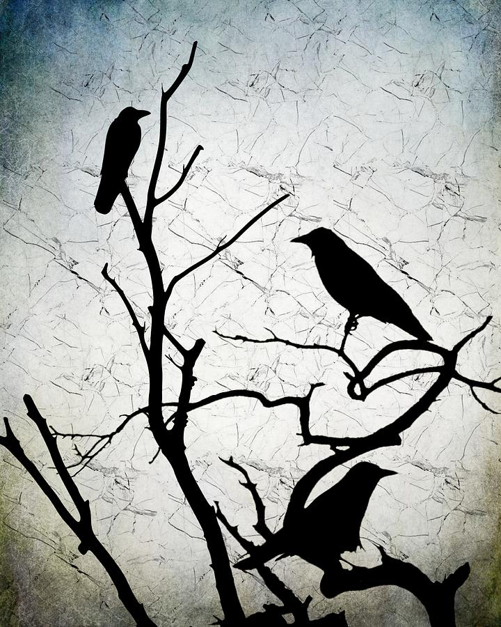 Crow Birds on Tree Bird 91 Digital Art by Lucie Dumas