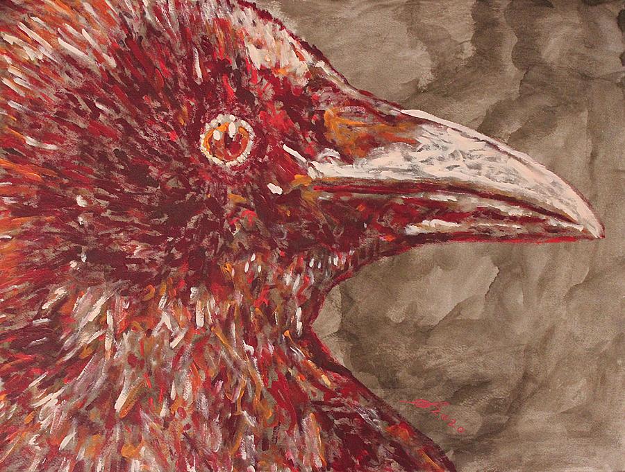 Crow Familiar original painting Painting by Sol Luckman