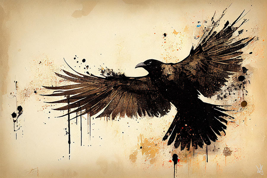 Crow in Flight Digital Art by Jackson Parrish