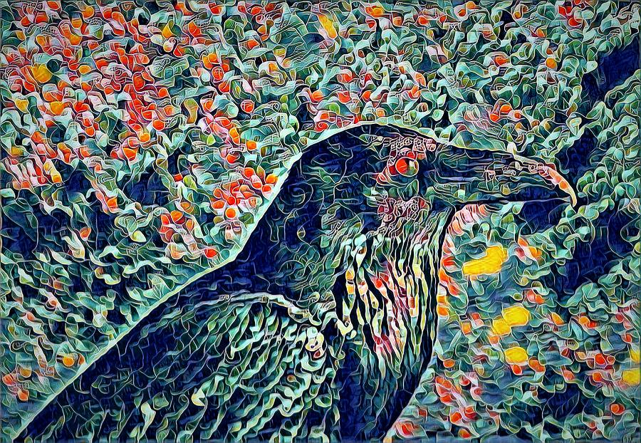 Crow Digital Art by Jon Wood