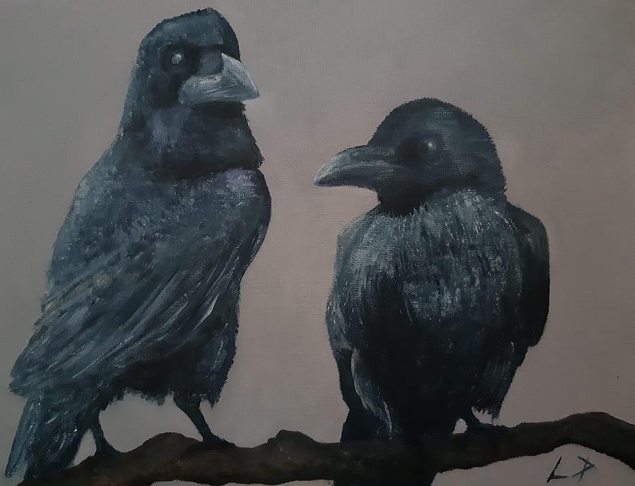 Crow Magick Painting by Linda Doherty