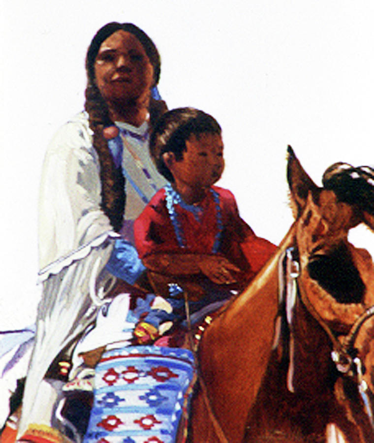 Crow Mother and Child Painting by Elizabeth - Betty Jean Billups