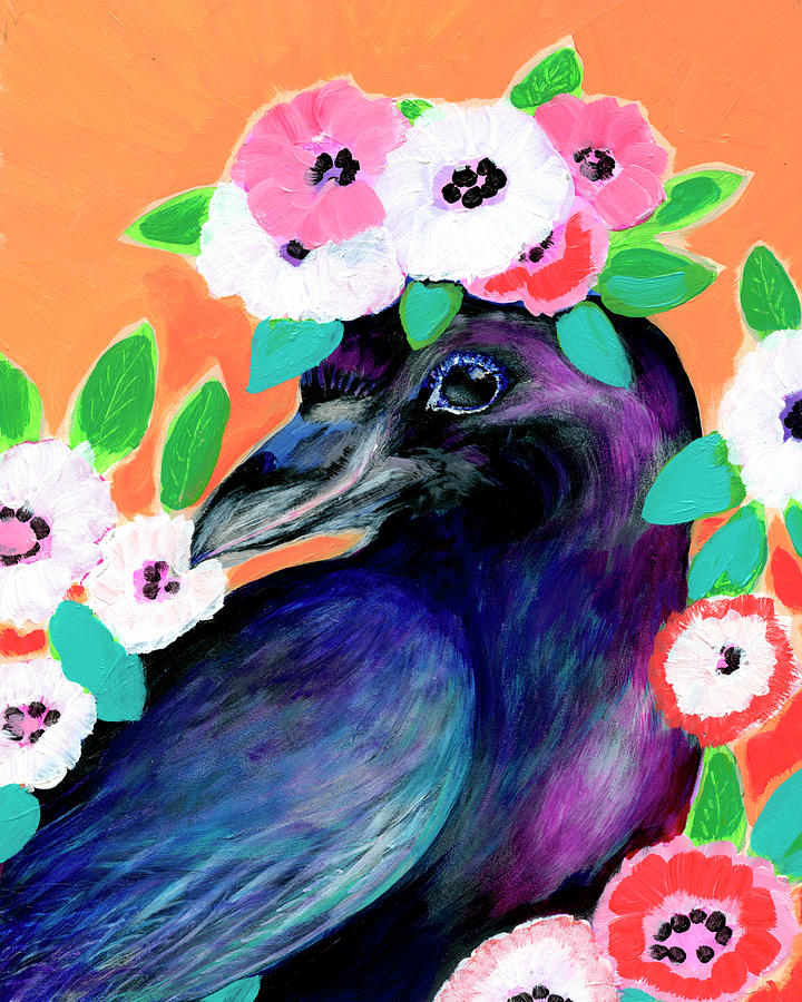 Raven Painting - Crow Princess by Jennifer Lommers
