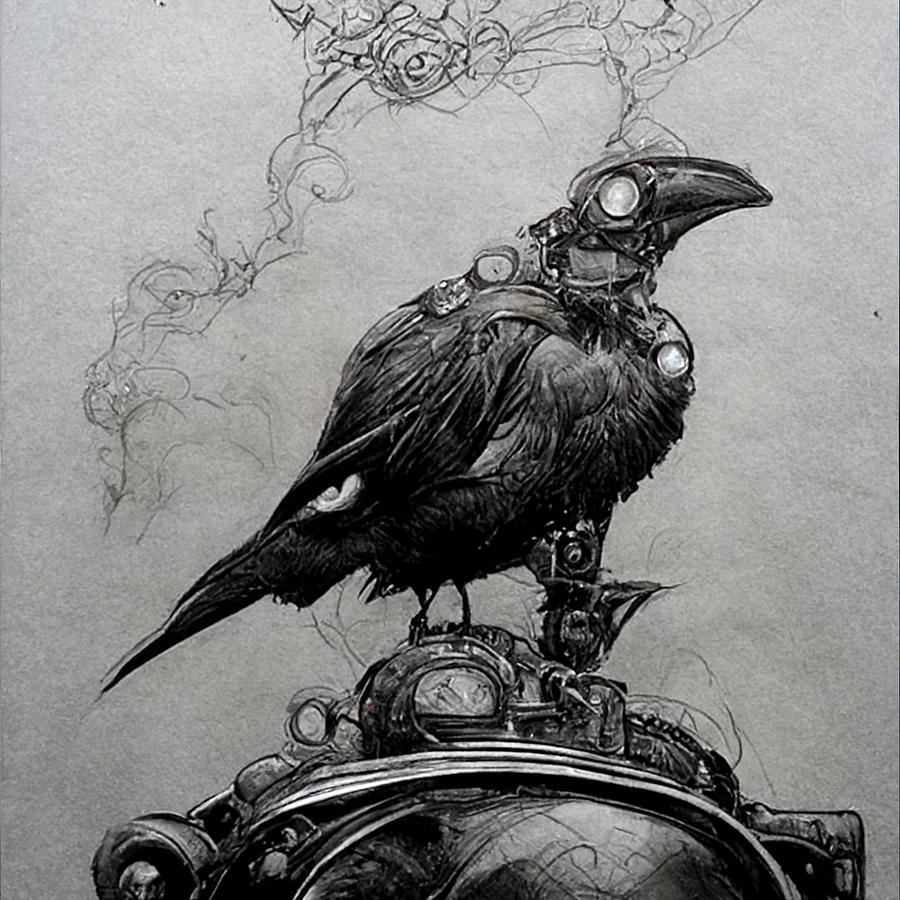 Crow  Steampunkpencildrawing  On  Paper  Sketchhigh  E600d5c1  9e93  813a  899b  93d63d3dc88c Painting