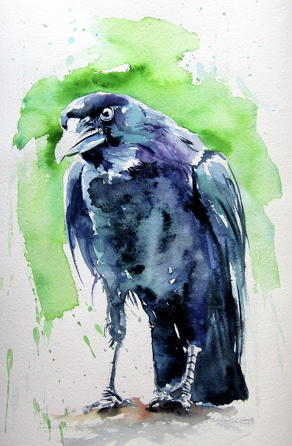 Crow watching Painting by Kovacs Anna Brigitta - Fine Art America