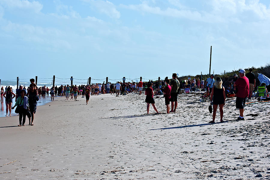 Crowd Gathers on the Beach to Watch Atlas Launch Photograph by Heron ...